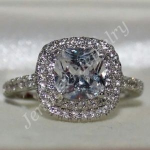 👰3ct MAN MADE STERLING SILVER ENGAGEMENT RING👰